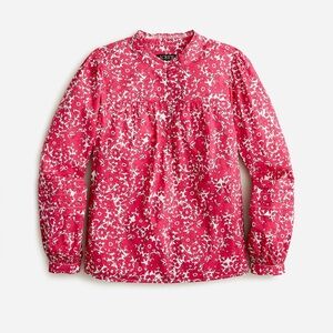J. Crew Floral Popover Blouse Blushing Meadow Sz S NWT